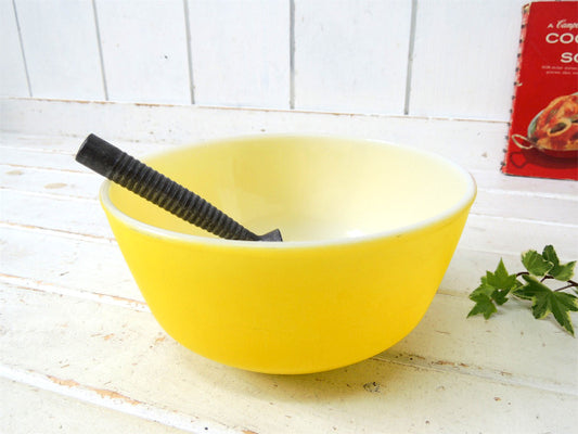 【FireKing】ファイヤーキング・イエロー・60'sヴィンテージ・ミキシングボウル・ボウル・食器