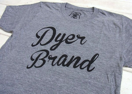 【DYER BRAND】ダイアーブランド・筆記体ロゴ・Tシャツ&ステッカー1枚付き/S/グレー