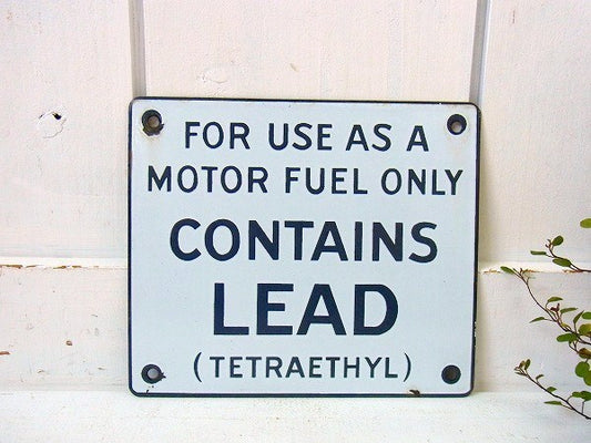 【CONTAINS LEAD】アンティーク・ホーローサイン/看板 USA