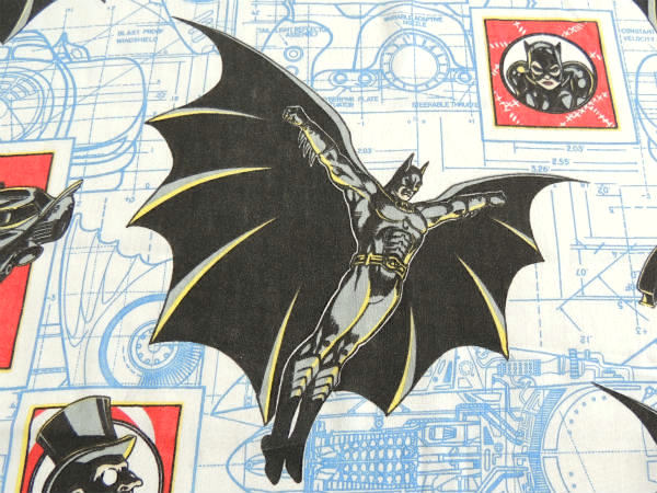 【BATMAN】バットマン&バットモービル&キャットウーマン・ユーズドシーツ(フラットタイプ)