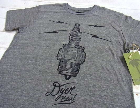【DYER BRAND】ダイアーブランド・Spark Plug・Tシャツ&ステッカー/S/グレー