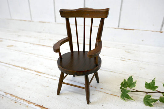 木製 ヴィンテージ ドールチェア 人形 イス アームチェア ドールハウス TOY おもちゃ USA ミニチュア