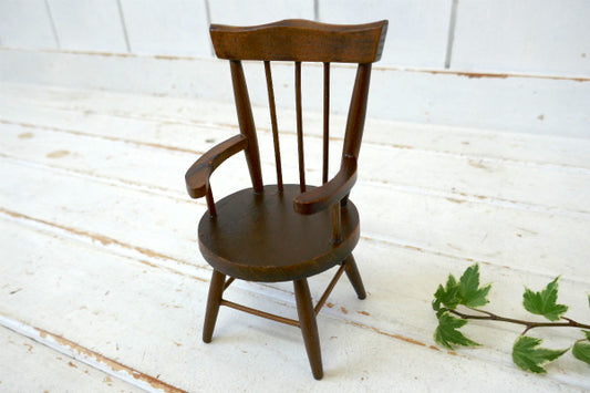 木製 ヴィンテージ ドールチェア ミニチュア 人形 椅子 アームチェア ドールハウス TOY おもちゃ USA③