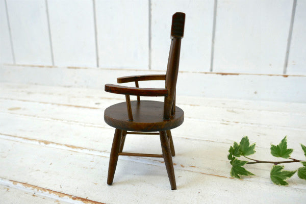 木製 ヴィンテージ ドールチェア ミニチュア 人形 椅子 アームチェア ドールハウス TOY おもちゃ USA③