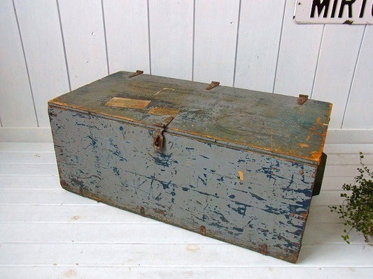 木製 アンティーク・トランク/ステンシル USA