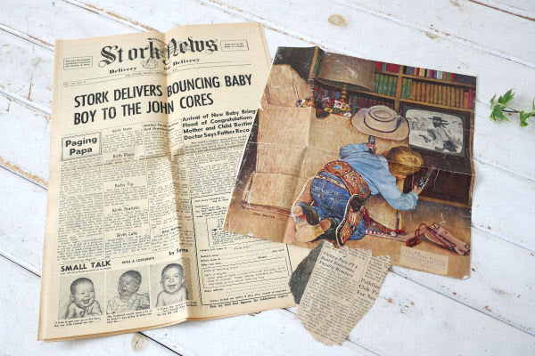 Babe Days 50s ビンテージ ベビーブック アルバム ミルクガラス ブレスレット 新聞