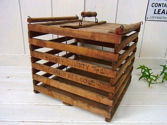 【ハンプティダンプティ】木製・アンティーク・エッグクレート/エッグケース/エッグキャリー USA