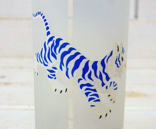 【LIBBEY】リビーグラス・トラ・メリーゴーランド柄・ヴィンテージ・グラス USA
