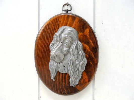 アメリカンコッカースパニエル 犬 モチーフ 木製 ヴィンテージ ウォールデコ 壁飾り 壁掛け USA