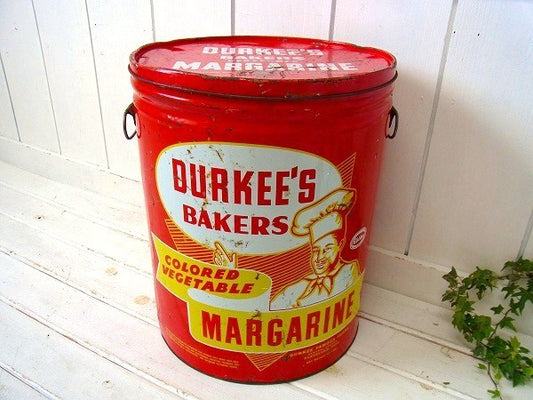 【DURKEE'S】マーガリンの大きなヴィンテージ・ブリキ缶/ティン缶 USA