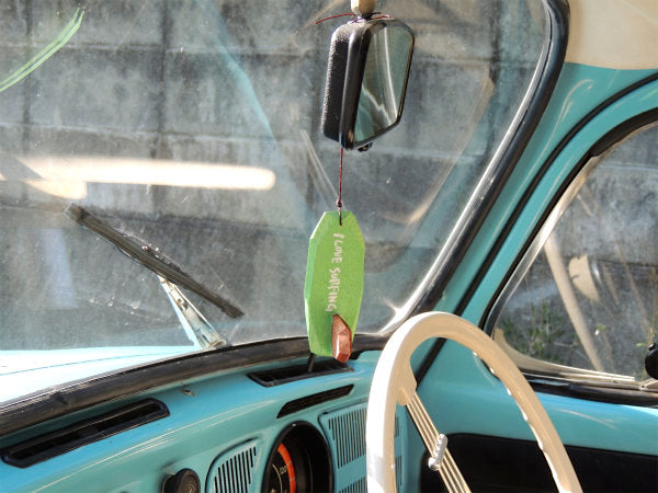 【I LOVE SURFING】松田大児・ミントグリーン・木製・ミニサーフボード・オブジェ⑮