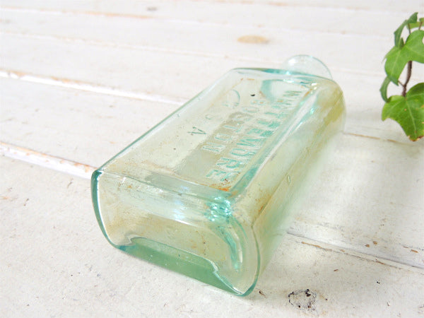 【WHITTEMORE】気泡たっぷり・シューポリッシュ・アンティーク・ガラスボトル・ガラス瓶