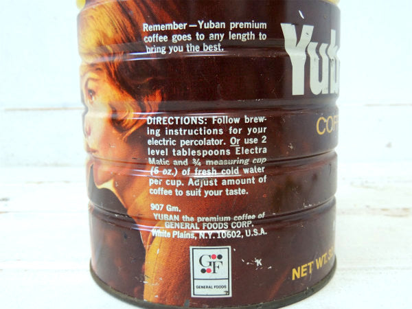 Yuban Coffee ユーバン・ティン製・大きめサイズ・ビンテージ・コーヒー缶・ブリキ缶