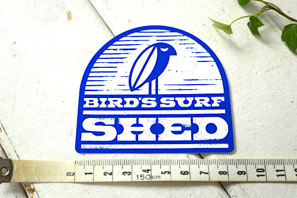 BIRD'S SURF SHED ホワイト&ブルー・サーフショップ・カリフォルニア・ステッカー