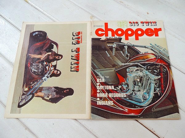 1970 chopper チョッパー BIG TWIN ビンテージ バイク雑誌・ハーレー・オートバイ