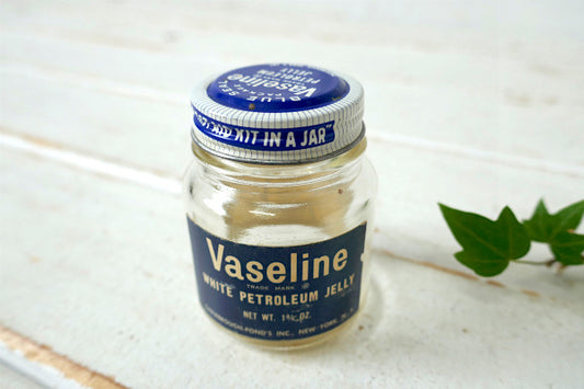 Vaseline ヴァセリン ヴィンテージ ガラスボトル ガラスジャー 薬瓶 パッケージ USA