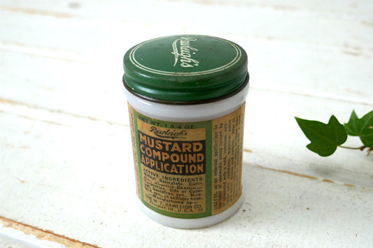 Rawleigh's 薬瓶・ヴィンテージ・ミルクガラス 瓶・メンソール USA ガラスボトル