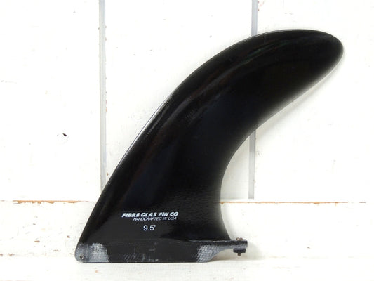 【ファイバーグラス・フィン・9.5】クリアブラック・ロングボード・サーフィン・波乗り