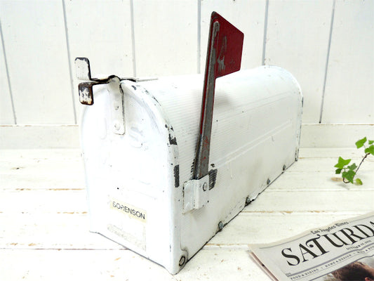 【U.S MAIL・SORENSON】USA・白色ブリキ製・ビンテージ・メールボックス/ポスト/郵便