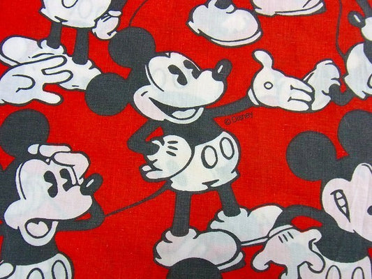 ディズニー ミッキー・キャラクター生地/ユーズドシーツ(1/2) USA