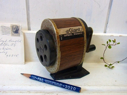 【APSCO・GIANT】ウッド柄・アンティーク・ペンシルシャープナー/鉛筆削り USA