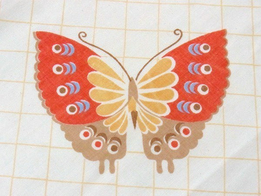 蝶々柄・ヴィンテージ・ピロケース/枕カバー/バタフライ USA