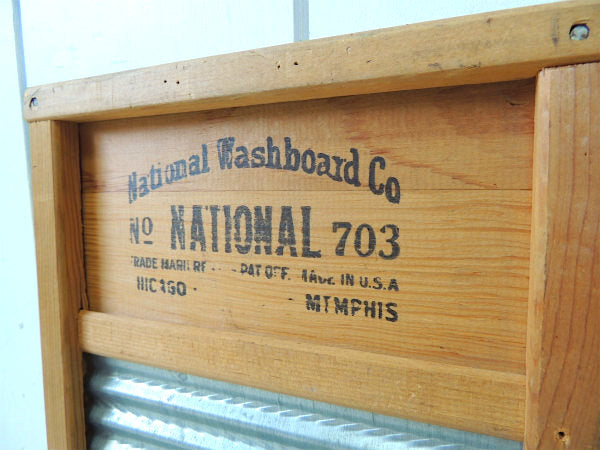 【National】木製×ブリキ製・ヴィンテージ・ウォッシュボード/洗濯板 USA