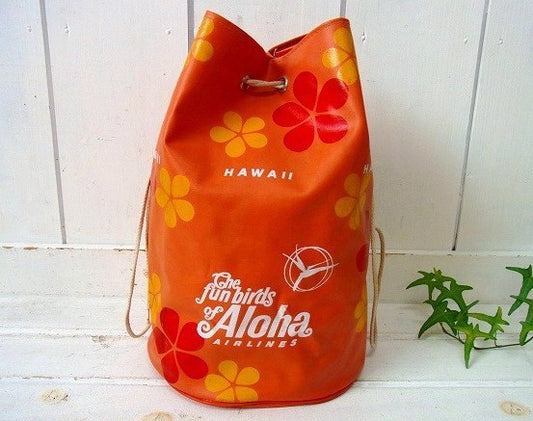 【Aloha Airlines/ハワイ】アロハ航空・ノベルティ・ヴィンテージ・プールバッグ/ビーチ