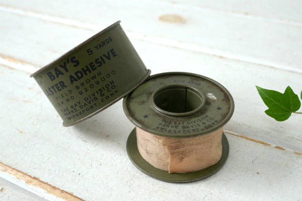 1945 ミリタリー アメリカ陸軍 アーミー WWII  カーキ ヴィンテージ テープ ティン缶