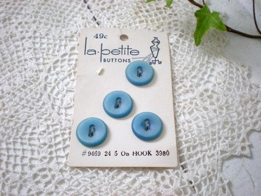 デッドストック アンティーク・ボタン・1シート(水色)【la・petite BUTTONS】