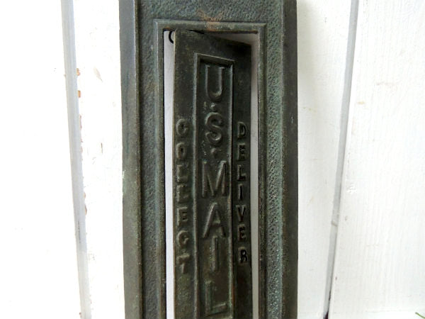 US MAIL 青銅製 ブロンズ 縦型 アンティーク オールド レタースロット 郵便受け ドア用金物