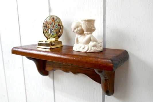 アーリーアメリカン レトロモダン・シンプル・木製・アンティーク・ウォールシェルフ・飾り棚・棚受けUS