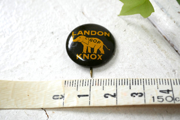 1930's~LANDON KNOX  エレファント 共和党 政治家 ・ヴィンテージ・缶バッジ・US