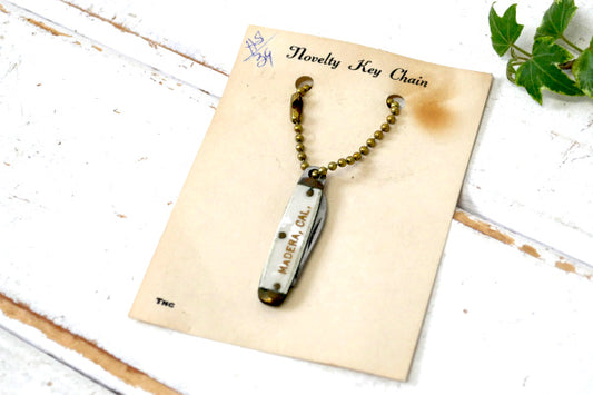 MADERA・カリフォルニア ビンテージ・ポケットナイフ 折りたたみナイフ・キーチェーン付き USA