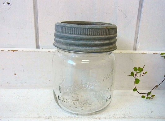 【Canadian JEWEL】カナダ・アンティーク・ガラスジャー/瓶(クリア)