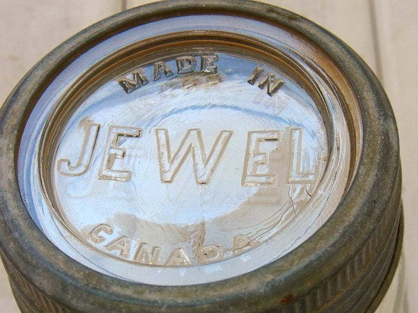 【Canadian　JEWEL】カナダ・アンティーク・ガラスジャー/瓶(クリア)
