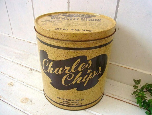 【Charles Chips】ポテトチップス・ヴィンテージ・ティン缶/ブリキ缶 USA