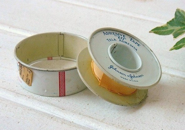 ジョンソン&ジョンソン 小さなティン製 ヴィンテージ テープ缶 ティン缶 USA