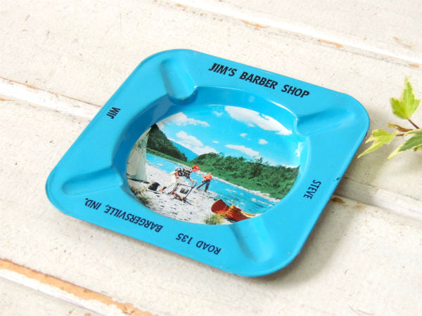JIM'S BARBER SHOP 床屋・理髪店・アドバタイジング・ヴィンテージ・灰皿・キャンプ柄
