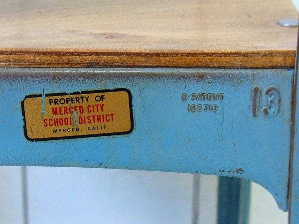 【AMERICAN SEATING】木製×スチール製・アンティーク・スクールチェア/子供イス