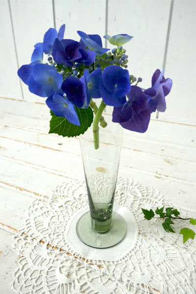 スタイリッシュ クリア×グリーングラデーション ガラス製 ヴィンテージ フラワーベース 花瓶 結婚式
