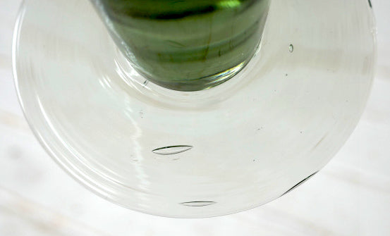 スタイリッシュ クリア×グリーングラデーション ガラス製 ヴィンテージ フラワーベース 花瓶 結婚式