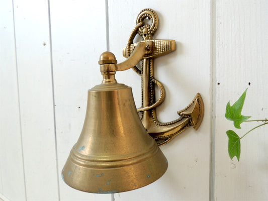 【アンカー&イカリ型】USA・船舶・真鍮製・ドアベル・鐘・呼び鈴 ・マリン