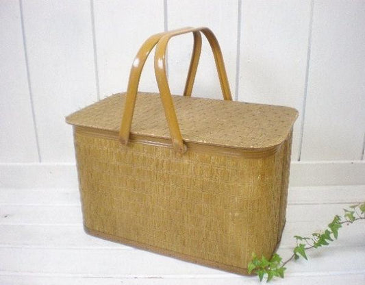 Redmon・USA・ヴィンテージ・ピクニック・バスケット・持ち手ハンドル付き