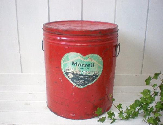 ブリキ製 大きなアンティーク・ラード缶 USA