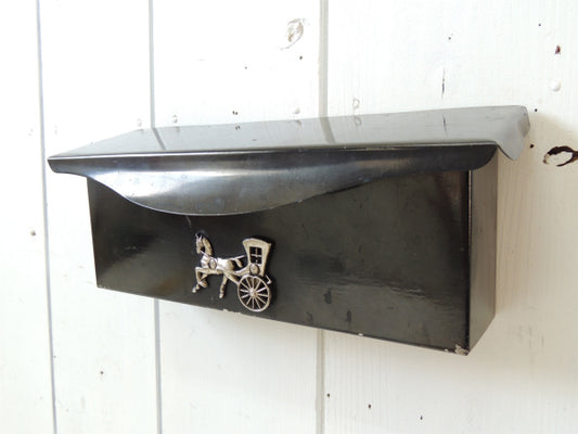 馬車モチーフの横型・ヴィンテージ・メールボックス/郵便受け/ポスト