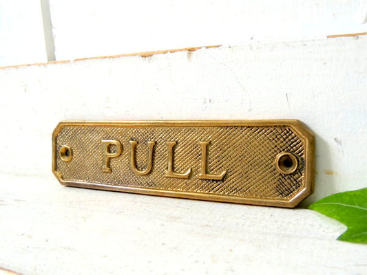 【PULL/船内プレート/真鍮製】アンティーク・サインプレート・看板・USA