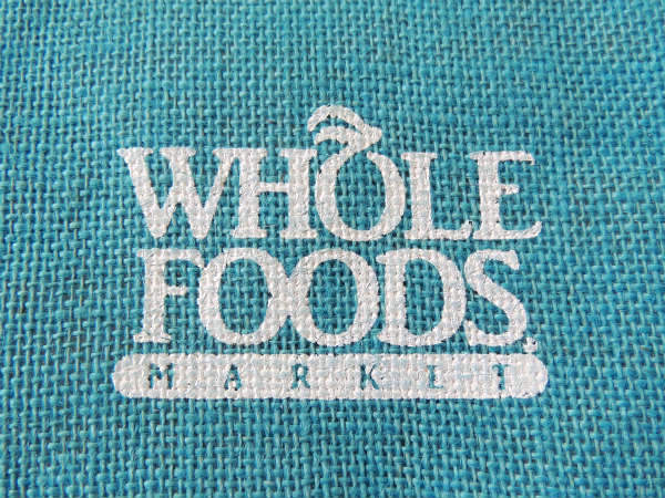 【WHOLE FOODS】ホールフーズ・ターコイズブルー色・ジュート製・ポーチ/コスメポーチ
