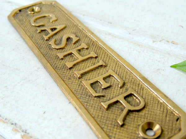 【CASHIER/船内プレート/真鍮製】アンティーク・サインプレート・看板・USA