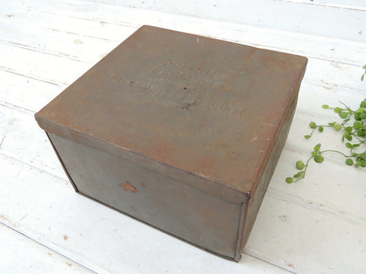 【LOOSE WIKESビスケット缶】1900~1909・シャビーなティン製・アンティーク・ブリキ缶